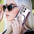 Pattintható tok a Samsung Galaxy S24 Ultra, RFID Wallet MagSafe CamShield, lila