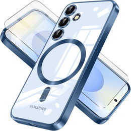 Tok Samsung Galaxy S25-hoz, Electro MagSafe, sötétkék + üveg a képernyőhöz