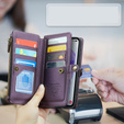 Tok CASEME Samsung Galaxy A55 5G, RFID Leather Wallet, vállpánttal, lila