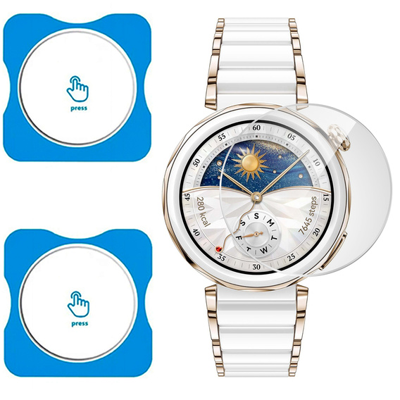 2x ERBORD edzett üveg a Huawei Watch GT 5 Pro 42mm-es órájához, rögzítőkerettel
