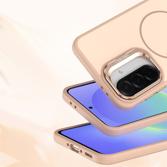 Bőrérzetű tok MagSafe állvánnyal Samsung Galaxy A57 5G készülékhez, sivatagi arany színben