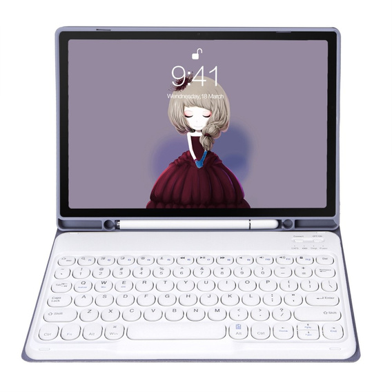 Tok + billentyűzet Galaxy Tab S8 / S7, Pen Slot, lila