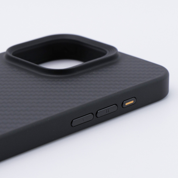 Tok iPhone 15 Pro Max, Aramid Fiber Cover, fekete