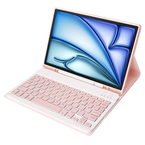 Tok + billentyűzet Apple iPad Air 11" 6 gen. 2024, Leather Pen Slot, rózsaszín rose gold