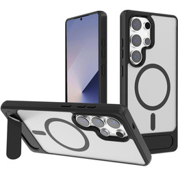 Tok Samsung Galaxy S25 Ultra, Kickstand Matt Case, MagSafe, fekete