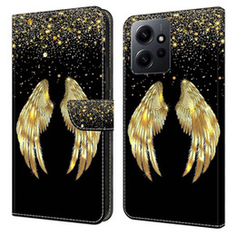 Pattintható tok a Xiaomi Redmi Note 12 4G, Wallet Wings, arany
