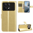 Pattintható tok a Xiaomi Poco F6 Pro, Crazy Horse Wallet, arany