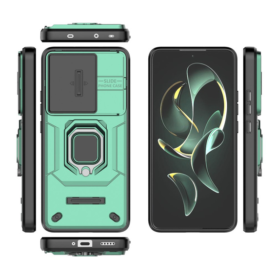 Telefontok a Xiaomi 13T / 13T Pro, KickStand Camera Lens, zöld