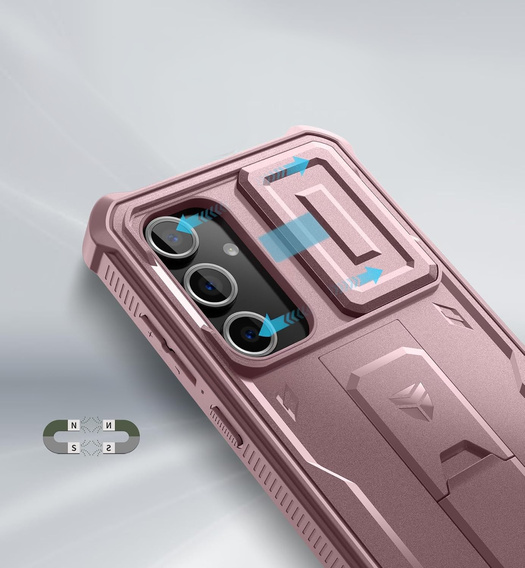 Páncélozott tok a Samsung Galaxy S24 FE, Dexnor Full Body (Two Frames), rózsaszín rose gold
