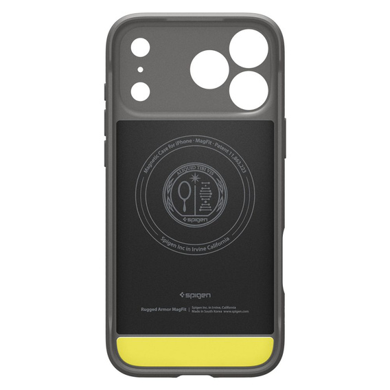 Spigen Rugged Armor MagSafe tok iPhone 17 Pro Max készülékhez, szürke