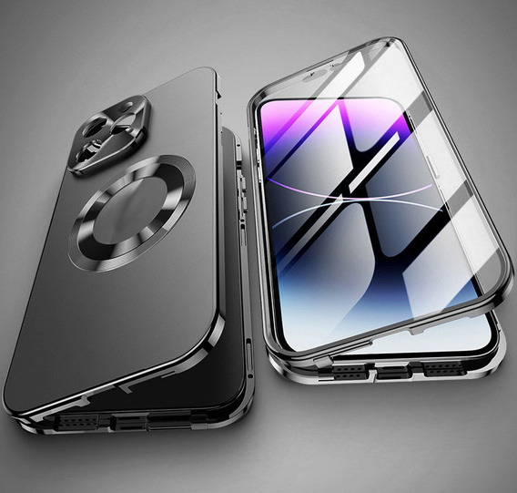 Telefontok a iPhone 13 Pro Max, Dual Glass, Magsafe-hoz, fekete