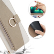 Flip tok Samsung Galaxy S23 Ultra, Wallet Zipper Pocket, tükörrel, fehér