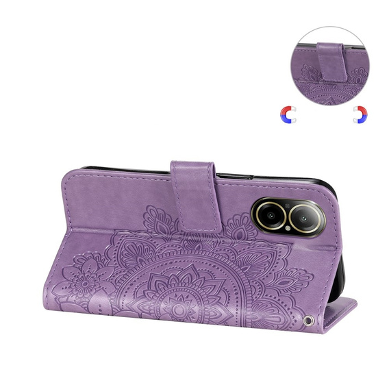 Pattintható tok a Realme C67, Mandala, lila