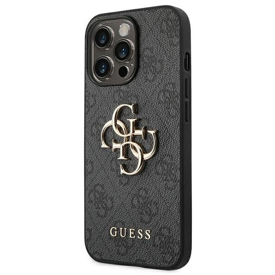 GUESS Telefontok a iPhone 14 Pro, 4G Big Metal Logo, szürke