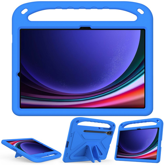 Gyermek tok Samsung Galaxy Tab S9 FE+, Gyermek tok fogantyúval, kék