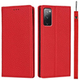 Bőr tok a Samsung Galaxy S20 FE, ERBORD Grain Leather, piros