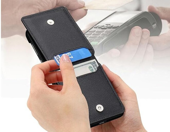 Tok Motorola Razr 50 Ultra, Card Slot Ring Case, fekete