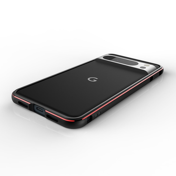 Tok Google Pixel 8 Pro, Armor Bumper, lencsevédővel, fekete / ezüst