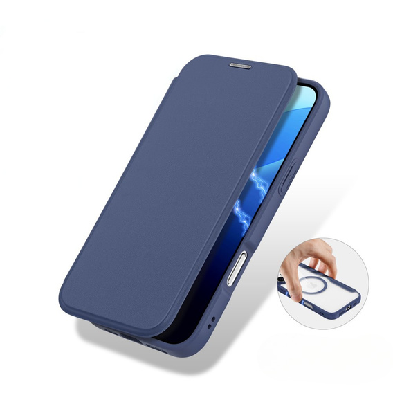Dux Ducis Telefontok a iPhone 16 Pro, Skin X Pro, MagSafe, sötétkék