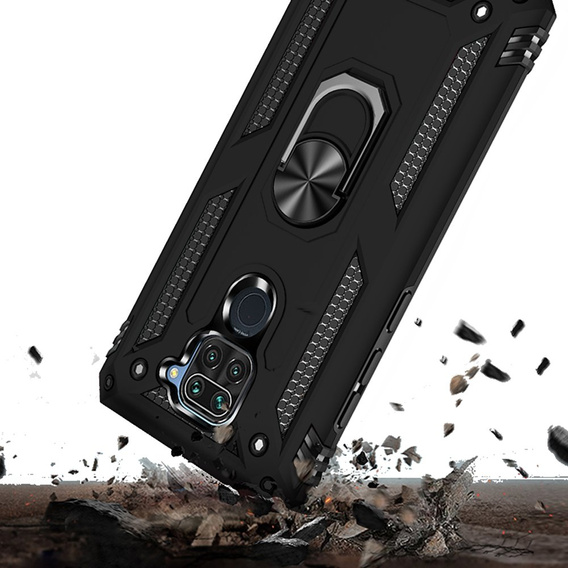Páncélozott telefontok a Xiaomi Redmi Note 9, Nox Case Ring, fekete