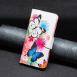 Pattintható tok a Motorola Moto G53 5G / G23 / G13, Wallet, butterfly, fehér