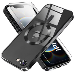 Tok iPhone 16E-hoz, Electro MagSafe, fekete + üveg a képernyőhöz