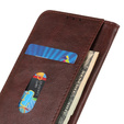 Telefontok a Samsung Galaxy A56, Wallet Litchi Leather, barna