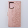 Pattintható tok a Motorola Moto G54 5G, Butterfly, rózsaszín rose gold