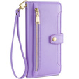 Pattintható tok a Samsung Galaxy A54 5G, Wallet Zipper Pocket, lila