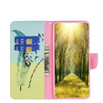 Pattintható tok a Samsung Galaxy A35 5G, Wallet, Feather kék / sárga