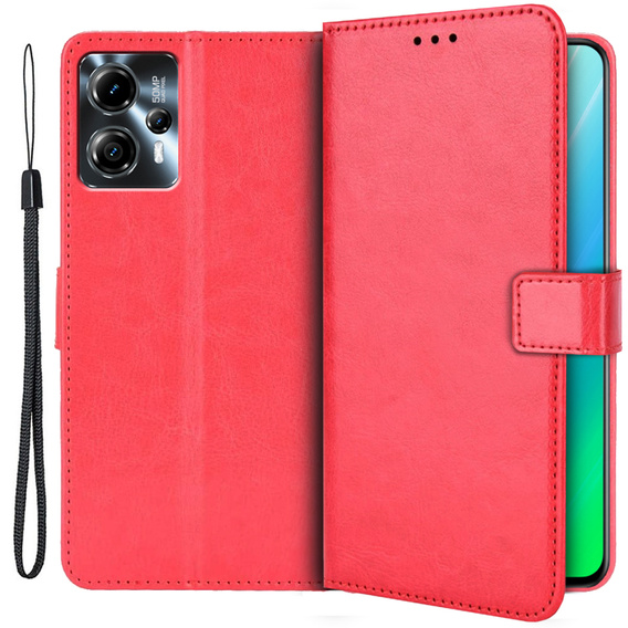 Pattintható tok a Motorola Moto G13 / G23 4G, Crazy Horse Wallet, piros