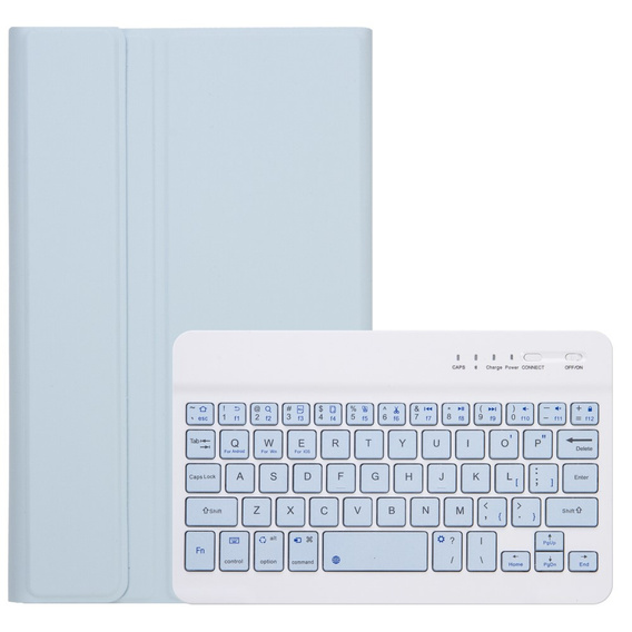 Tok + billentyűzet Samsung Galaxy Tab A9, Leather Pen Slot, világoskék