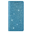 A flip tok iPhone 16E, Card Slot Glittery, kék