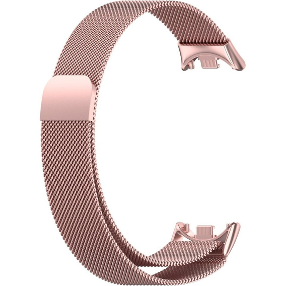 Milánói karkötő szíj tokkal a Xiaomi Smart Band 10 / 9 / 8, rózsaszín