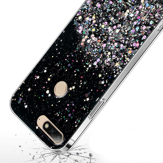 Telefontok a Huawei Y7 2018/Enjoy 8, Glittery, fekete