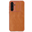 NILLKIN flip tok Samsung Galaxy A55 5G, CamShield Qin Pro, bőr, barna