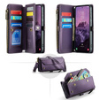 Tok CASEME Samsung Galaxy A56 5G, RFID Leather Wallet, vállpánttal, lila