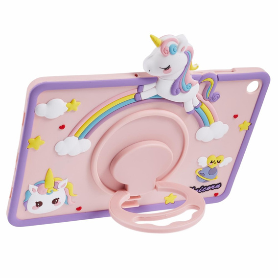 Gyermek tok Samsung Galaxy Tab A9+, Cute Patterns, állvánnyal, rózsaszín