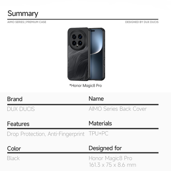 Dux Ducis Aimo tok Honor Magic 8 Pro készülékhez