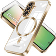 Tok Samsung Galaxy A56-hoz, Electro MagSafe, arany + üveg a képernyőhöz