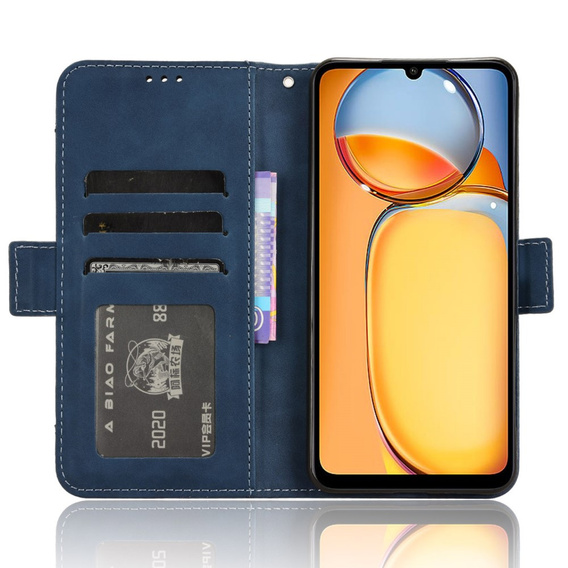 Pattintható tok a Xiaomi Redmi 13C / Poco C65, Card Slot, kék