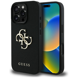 GUESS Grained Big 4G és Classic Logo tok iPhone 16 Pro készülékhez