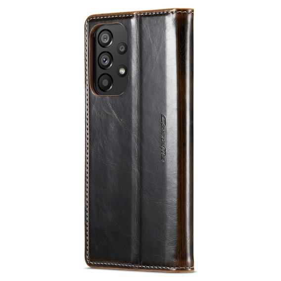 CASEME flip tok Samsung Galaxy A53 5G, Waxy Textured, fekete / barna