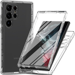 Tok Samsung Galaxy S23 Ultra készülékhez, Shockproof, fóliával, átlátszó