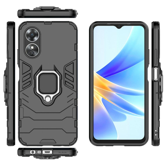 Telefontok a Oppo A17, Kickstand Ring, fekete