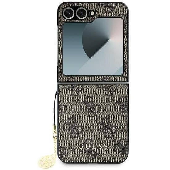 GUESS Telefontok a Samsung Galaxy Z Flip7 FE / Z Flip6, 4G Charms Collection Hardcase, barna