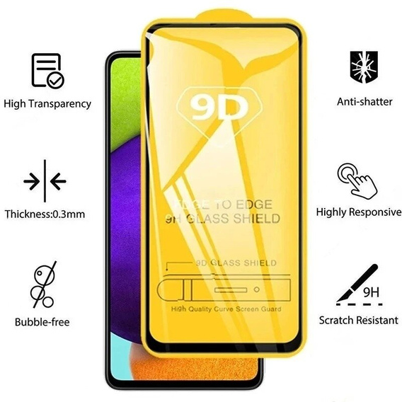 3D edzett üveg Samsung Galaxy A54 5G készülékhez, fekete