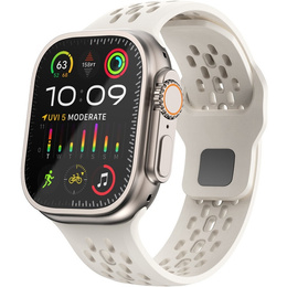Szilikon szíj az Apple Watch 1/2/3/4/4/5/6/7/8/SE/ULTRA 42/44/45/49MM órához, bézs színű