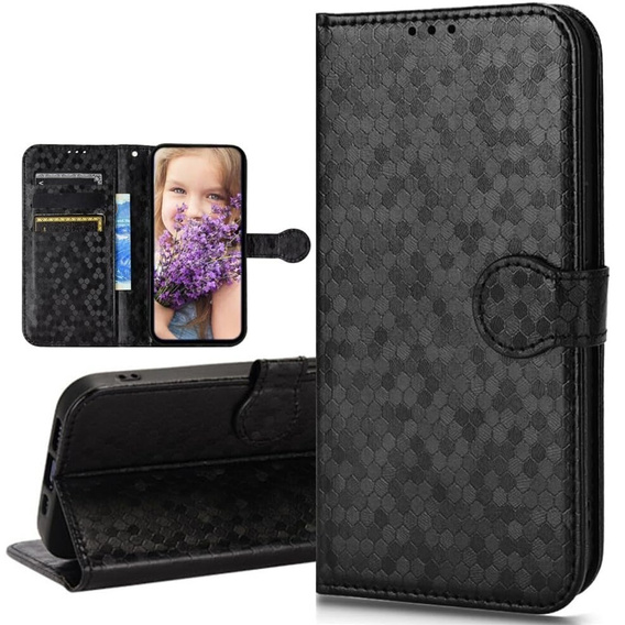 Flap tok Infinix Hot 40i, Wallet Rhombus, fekete