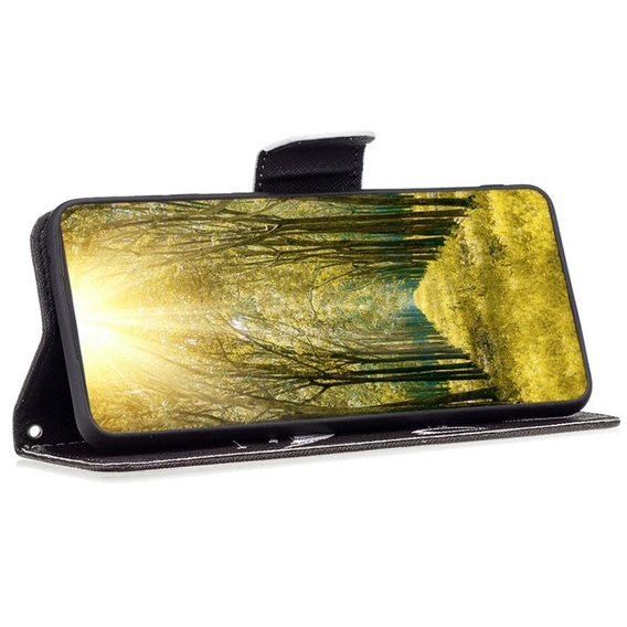 Pattintható tok a Samsung Galaxy A55 5G, Wallet, Don't Touch My Phone, fekete